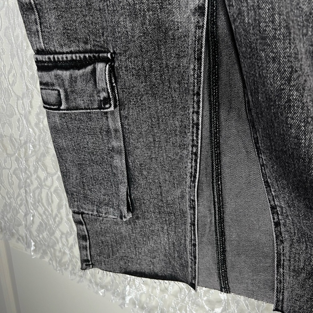 True Religion Urban Outfitters Denim Cargo MIDI Slit Skirt - Picture 3 of 10
